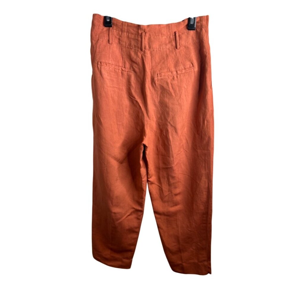 Madewell Womens Linen-Blend Paperbag Pants Trousers Relaxed Fit Cropped Length 8 - Picture 4 of 16